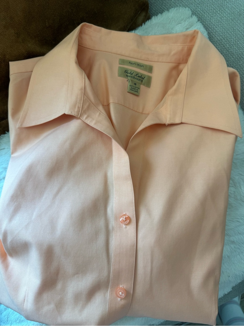 Gold Label Westbound Peach/Coral Non-Iron Cotton Button Up Shirt